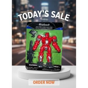 (…1)Ship N 24 Hours: New-Your Action Hero "Red Robot". Movable Arms/Legs. 3+.